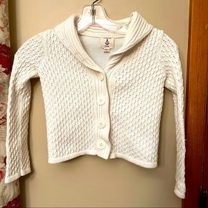 Lands End Girl’s M Ivory Cardigan Sweater